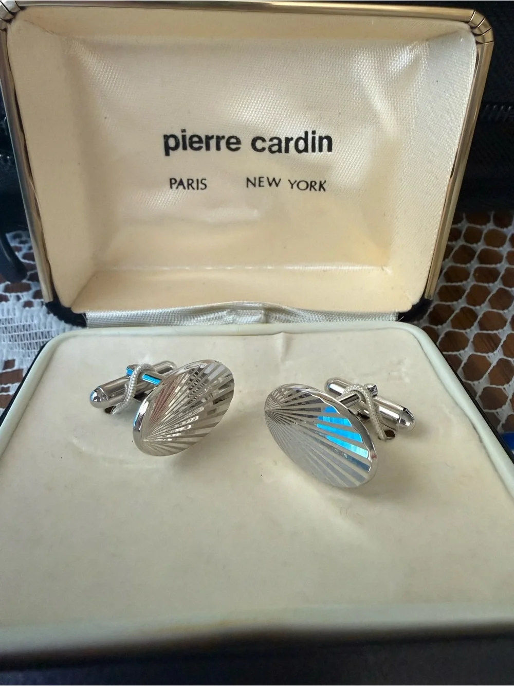 Pierre Cardin Silver Oval Cufflinks